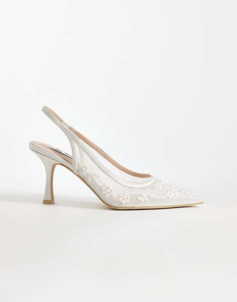 Be Mine Tania slingback heeled shoes with embroidery in ivory - view 1