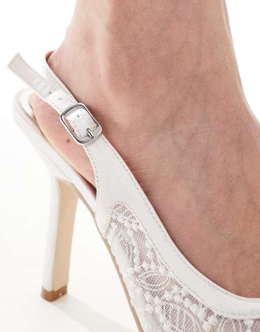 Be Mine - Vidha - Scarpe da sposa con cinturino posteriore in raso avorio, 3 di 4