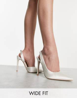  Arilla twist back shoes in ivory satin