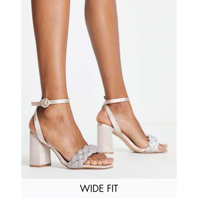 Rose gold block heels best sale wide fit