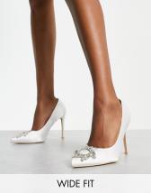 Be Mine Bridal Armela crystal bow heel shoes in ivory | ASOS