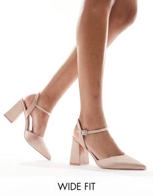  Bridal Frankie embellished heeled shoes in blush satin