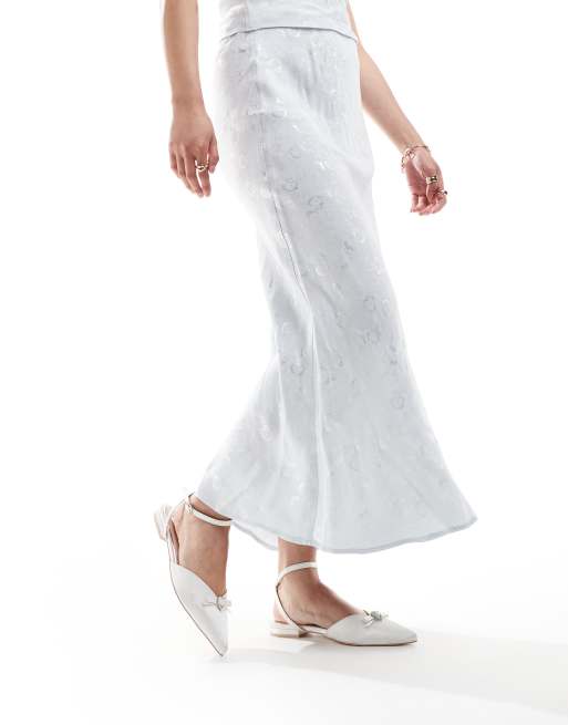 Be Mine Wide Fit Bridal Indi bow flat shoes in ivory, 2 of 4