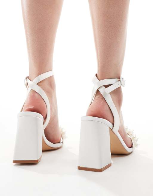 Be Mine Wide Fit Bridal Jayna heeled sandals in ivory, 4 of 4