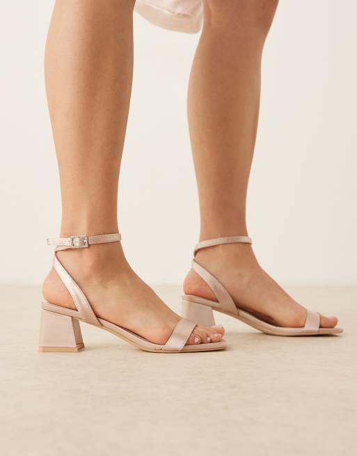 Blush pink store low block heels