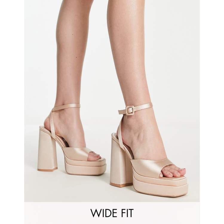 Champagne shop platform heels