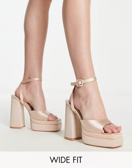 Champagne best sale satin sandals