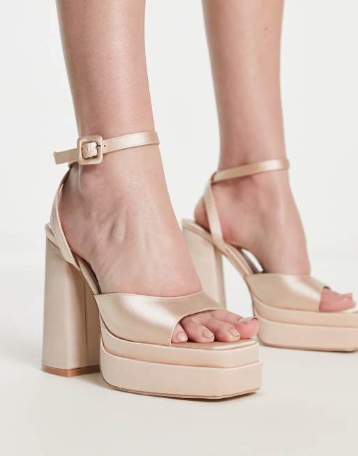 Satin best sale platform sandals