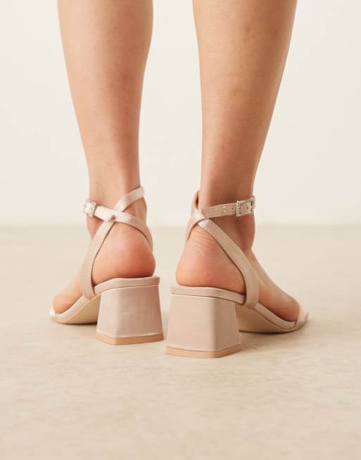 Be Mine Wide Fit - Ruhi - Sandales de mariée à petits talons carrés - Blush, 4 de 4