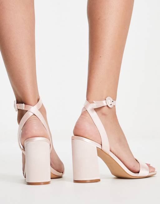 Nude hot sale satin sandals