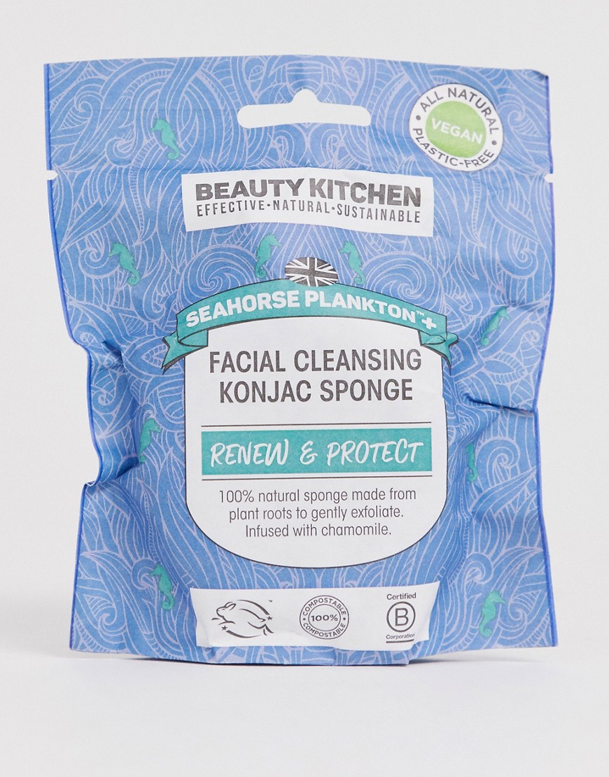 Beauty Kitchen - Seahorse Plankton+ - Cleansing Konjac spons voor het gezicht-Zonder kleur