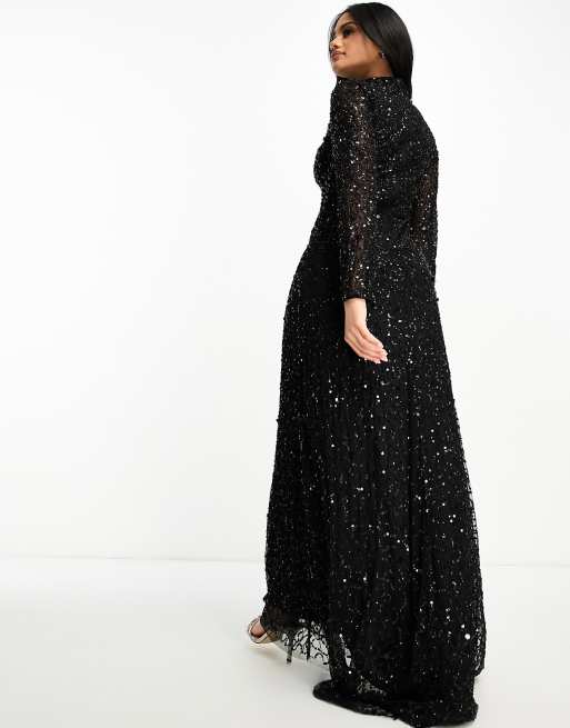 bohemian embroidered maxi dress Isabel Embroidered Maxi Dress Blue / XS