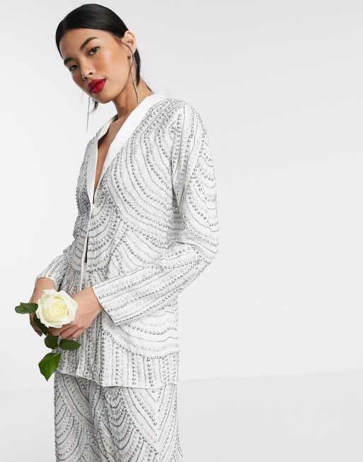 Beauut Bridal embellished jacket two piece ASOS