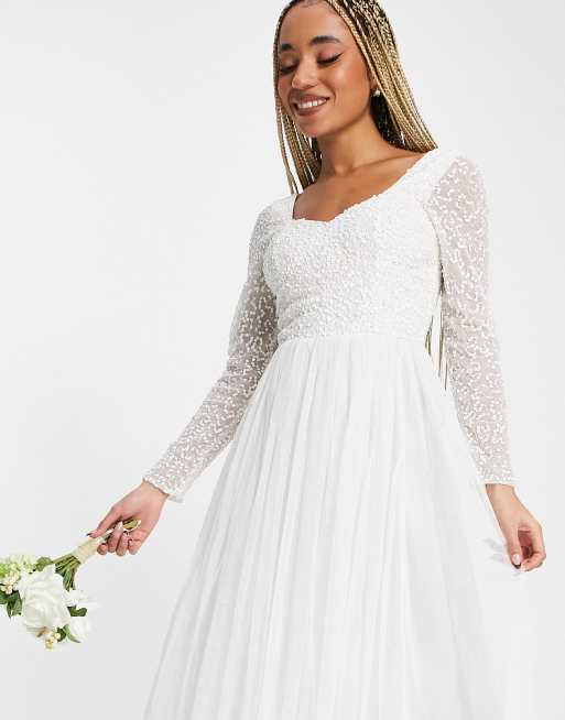 White bridal discount midi dress