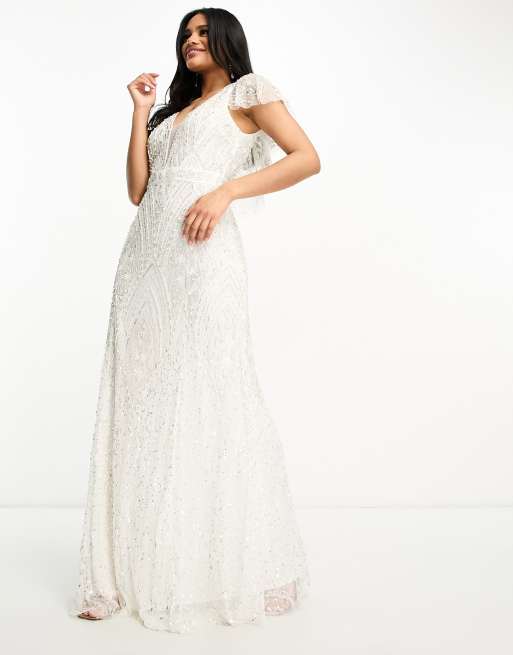 Beauut Bridal statement embellished maxi dress in cream