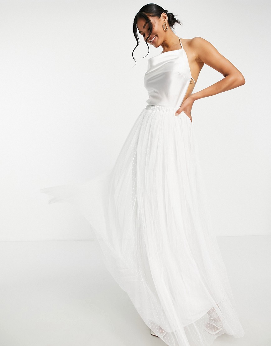 Beauut Bridal tulle maxi skirt in white