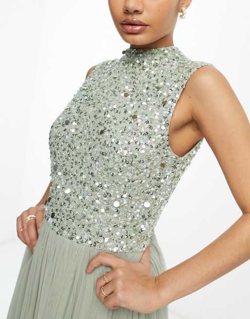 Beauut Bridesmaid 2 in 1 embellished maxi dress with full