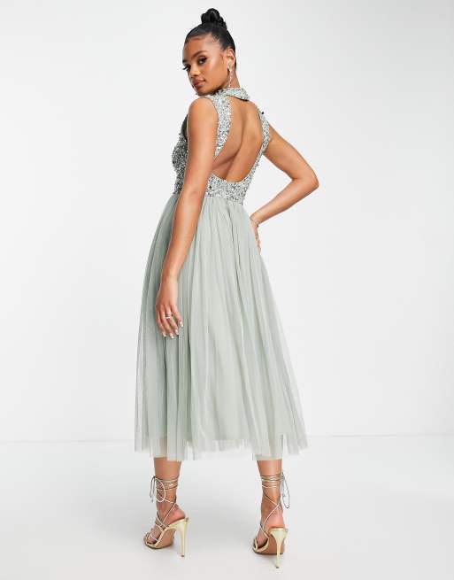 Full tulle midi clearance dress