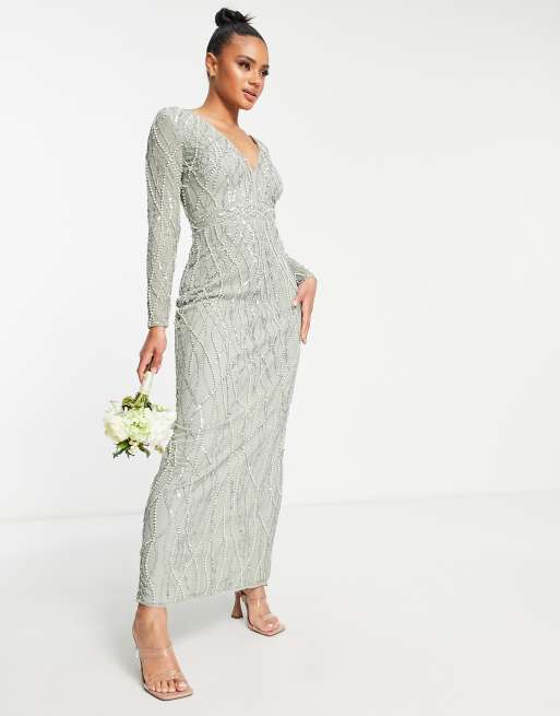 Light sage maxi store dress