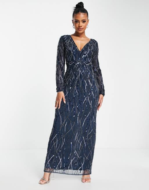 Navy 2024 embellished dress