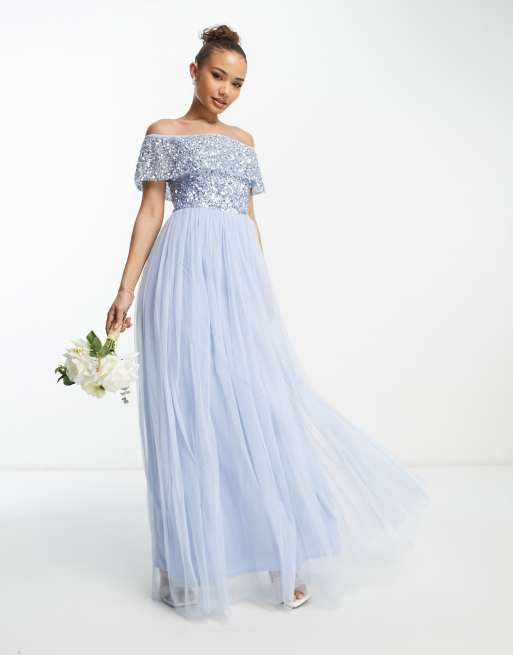 Asos light blue maxi dress online