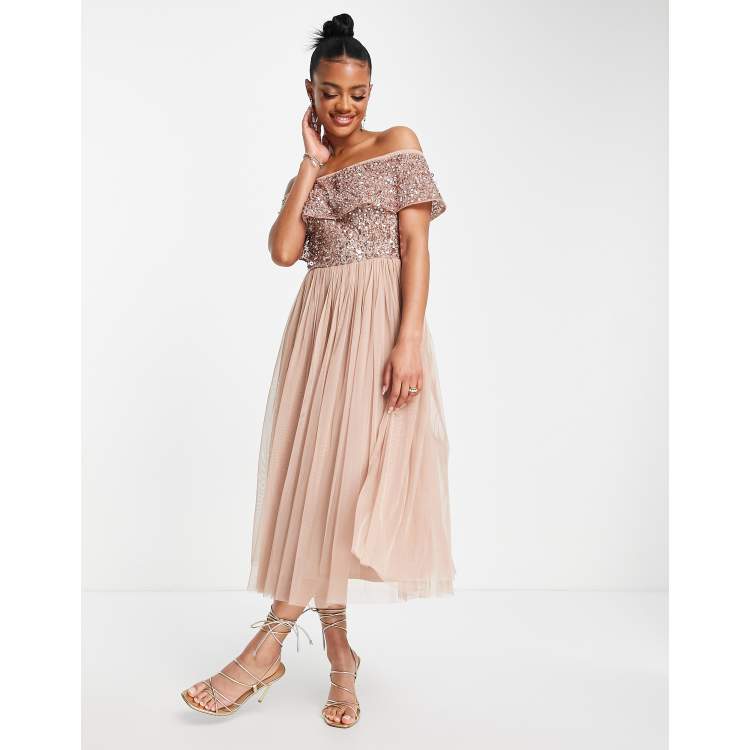 maya deluxe bardot dress