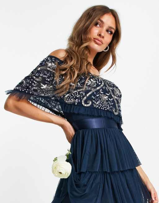 Embellished sale bardot dress