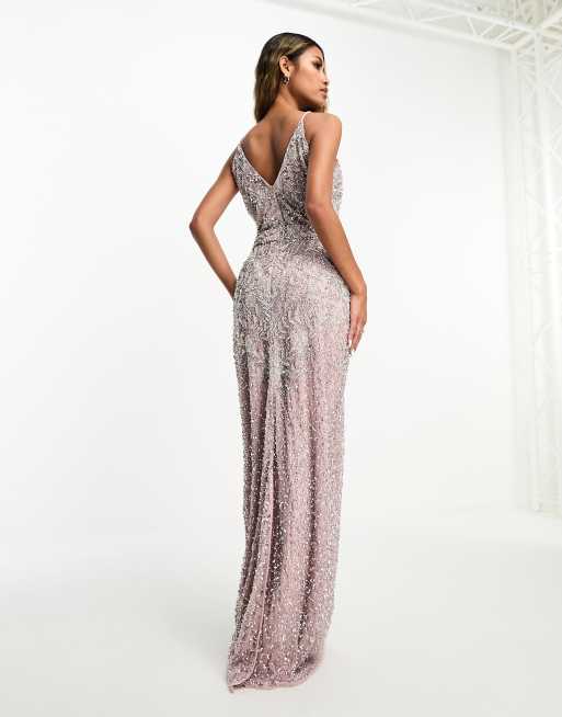 Beauut Bridesmaid embellished maxi dress in frosted pink | ASOS