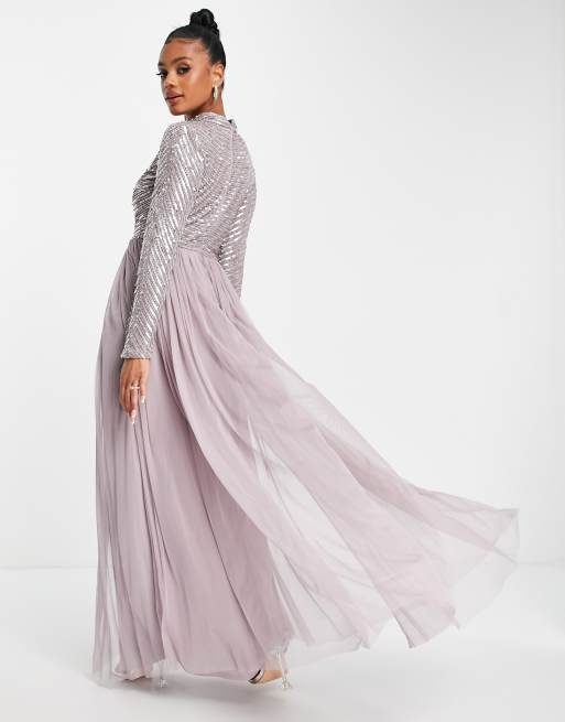 Asos silver outlet gown