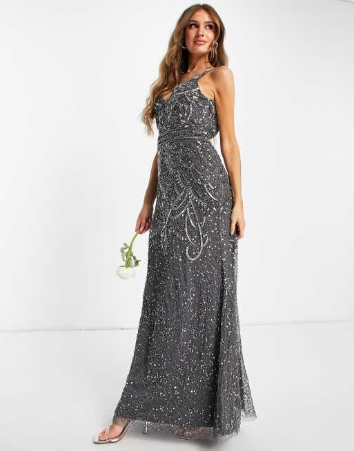 Dark gray maxi store dress