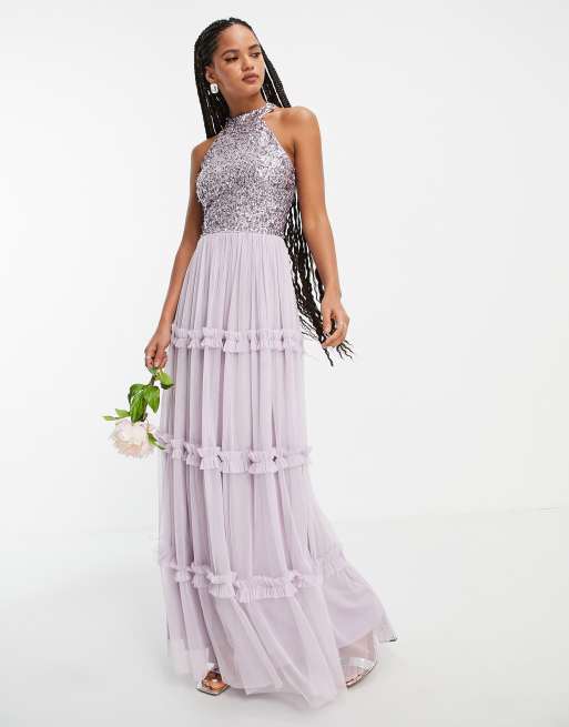 Asos design soft tulle maxi dress sales