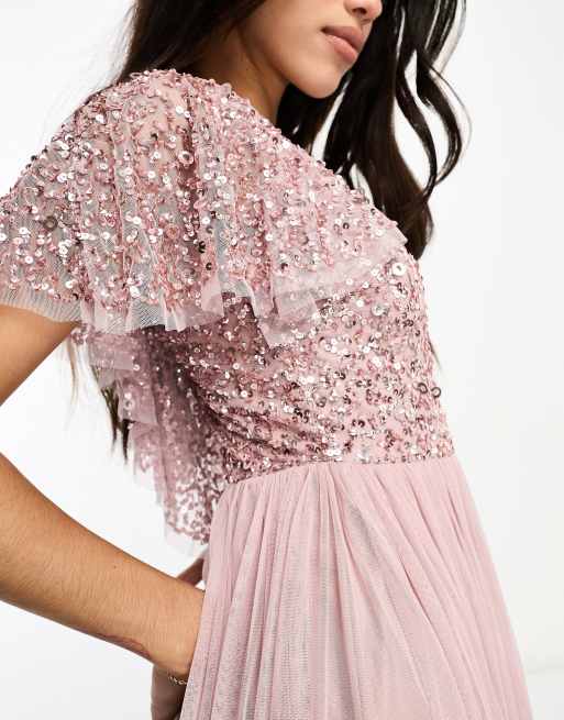 Dundas Coco Bijoux Strass Embellished Lace-Up Cutout Mini Dress, Fluo Pink, Women's, 0, Cocktail & Party Wedding Guest Dresses Mini Dresses