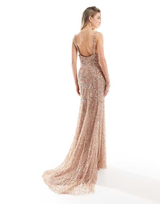 taupe sequin bridesmaid dresses Floor-length Cap Sleeves Appliques Chiffon Bridesmaid Dresses  MarryLover