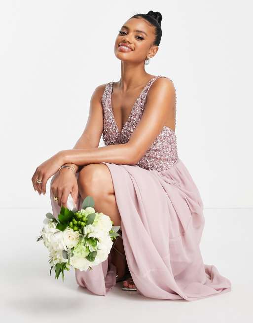 Asos blush bridesmaid discount dress