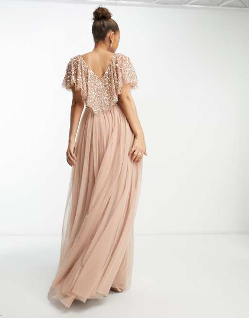 Asos taupe hotsell bridesmaid dress