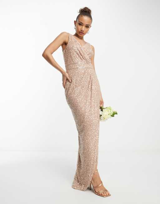 Asos taupe bridesmaid dress online