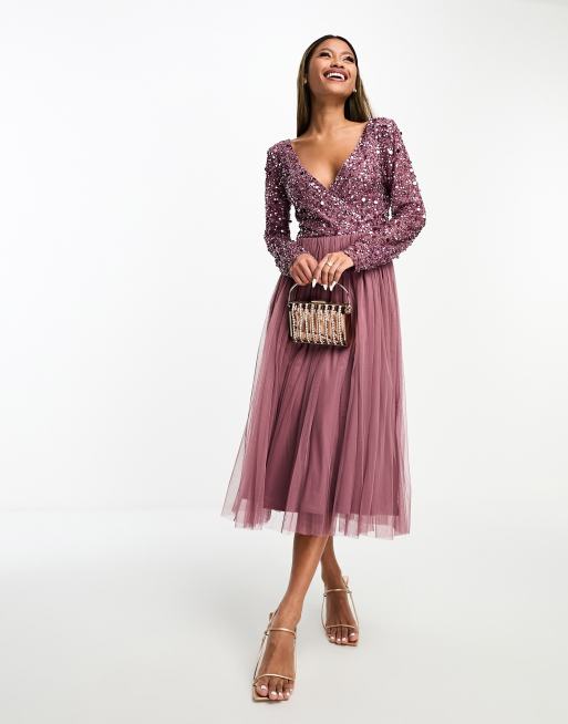 Asos mauve outlet bridesmaid dresses