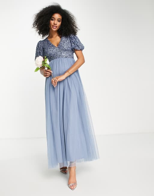 Beauut Bridesmaid sequin embellished maxi dress with tulle skirt