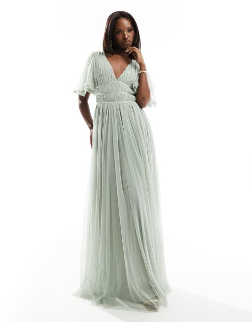 Sage colored bridesmaid dresses on sale