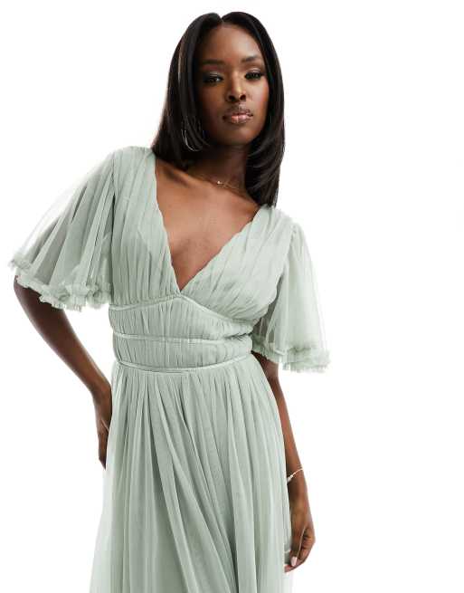 Sage green maxi dress uk deals