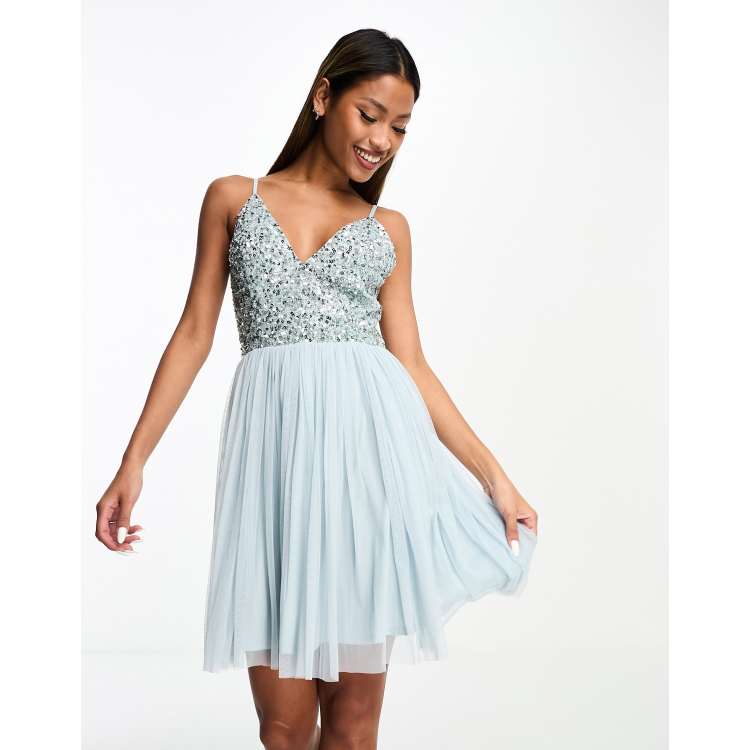 Ice blue cocktail store dress