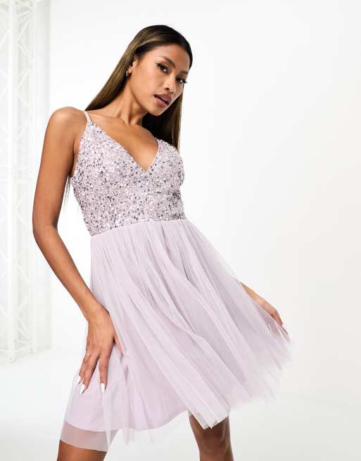 Asos silver bridesmaid store dress