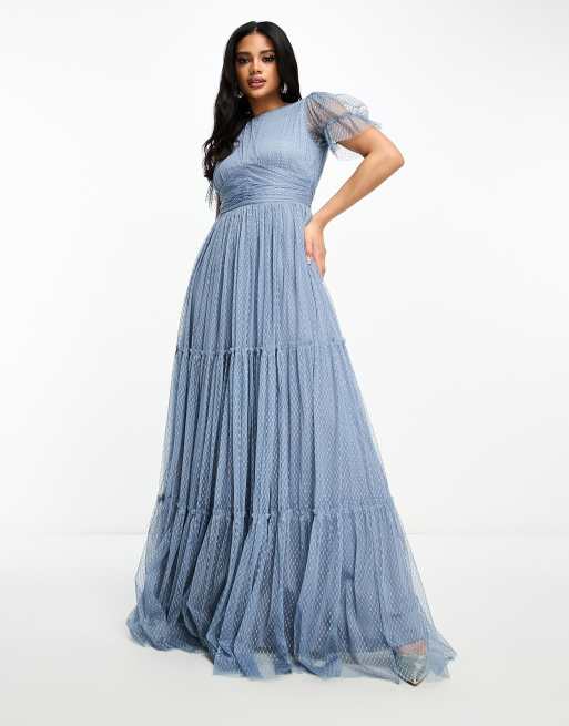 Beauut - Bruidsmeisjes - Maxi jurk van tule in marineblauw