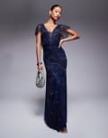 [Beauut] Beauut Cassie v-neck maxi dress in midnight blue 10 Midnight Blue
