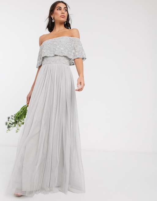 Light gray maxi dress store