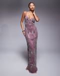 [Beauut] Beauut embellished cami maxi dress in mauve-Purple 14 Mauve
