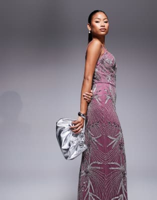 Beauut Embellished Cami Maxi Dress In Purple