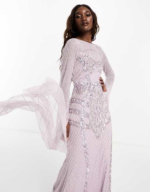 Lilac lace hotsell dress with sleeves