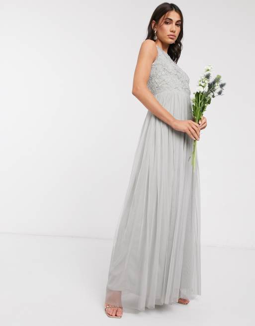 Asos grey hot sale maxi dress