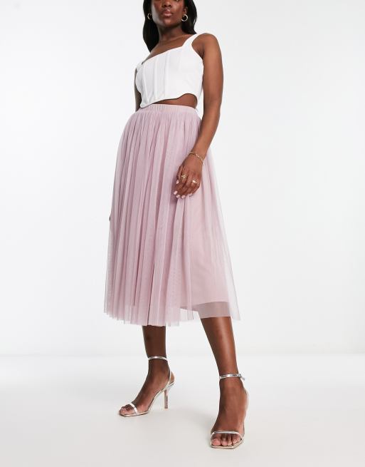 Beauut Jupe mi longue en tulle Rose givr ASOS